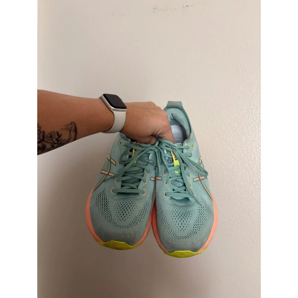 Asics Gel-Kayano 30 Running Shoes Mint Green Orange Neon Yellow Womens 10.5